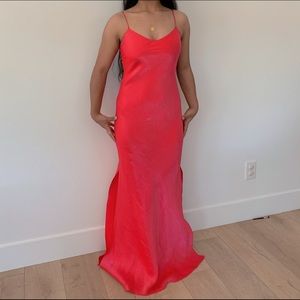 hot pink evening gown